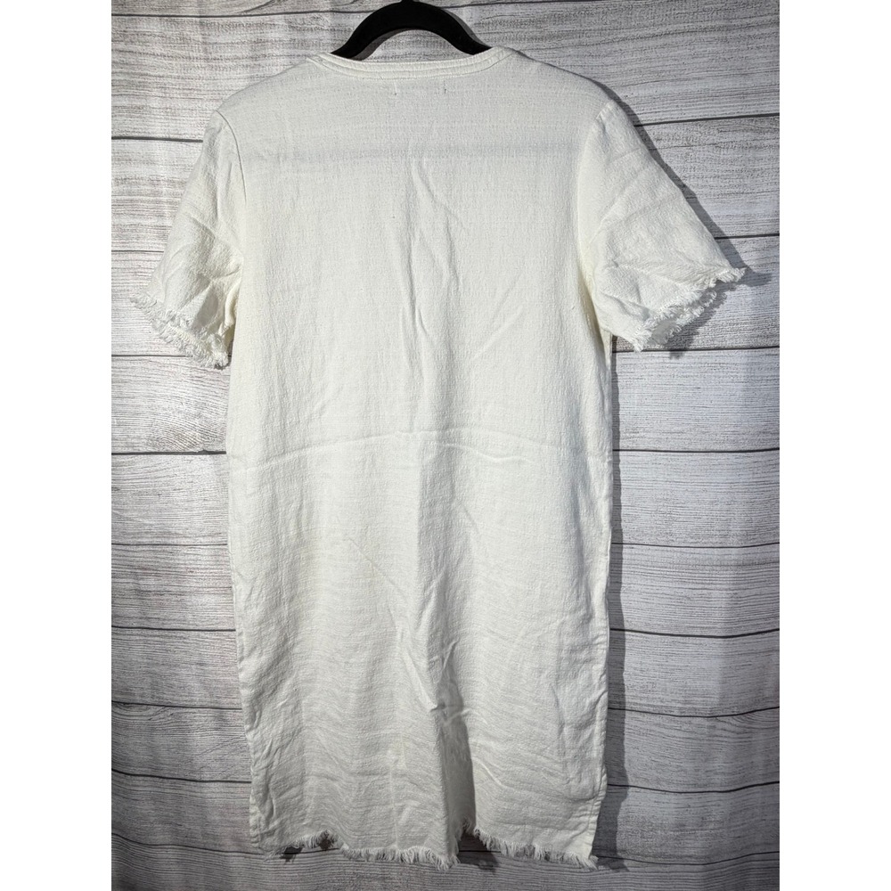 World Market S/M White Embroidered Cotton Dress Lagenlook Relaxed Boho Earthy - Picture 5 of 7